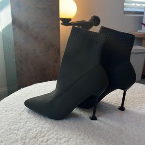 Olive green sock boots